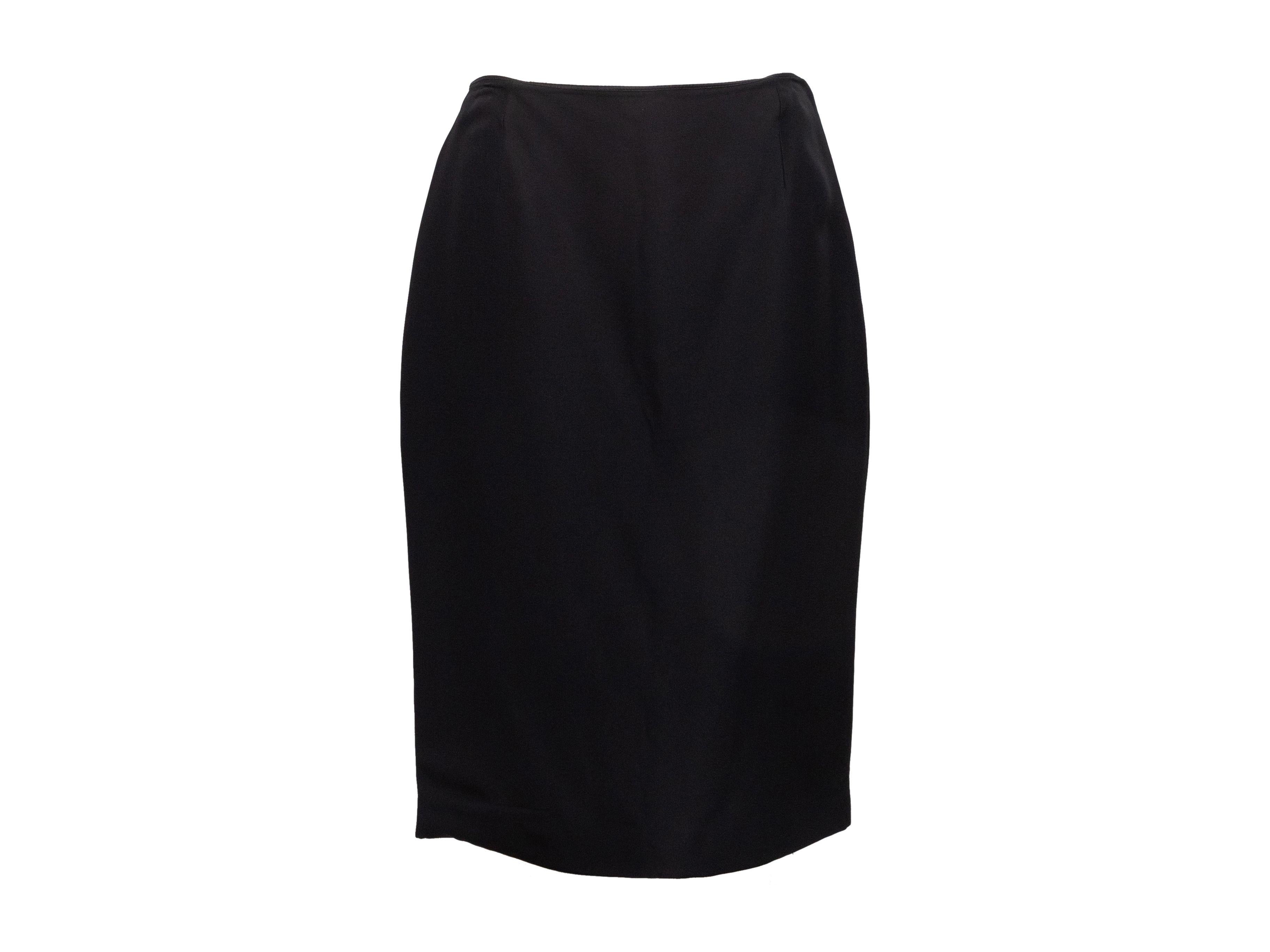 Women's Prada Black Silk-Blend Pencil Skirt