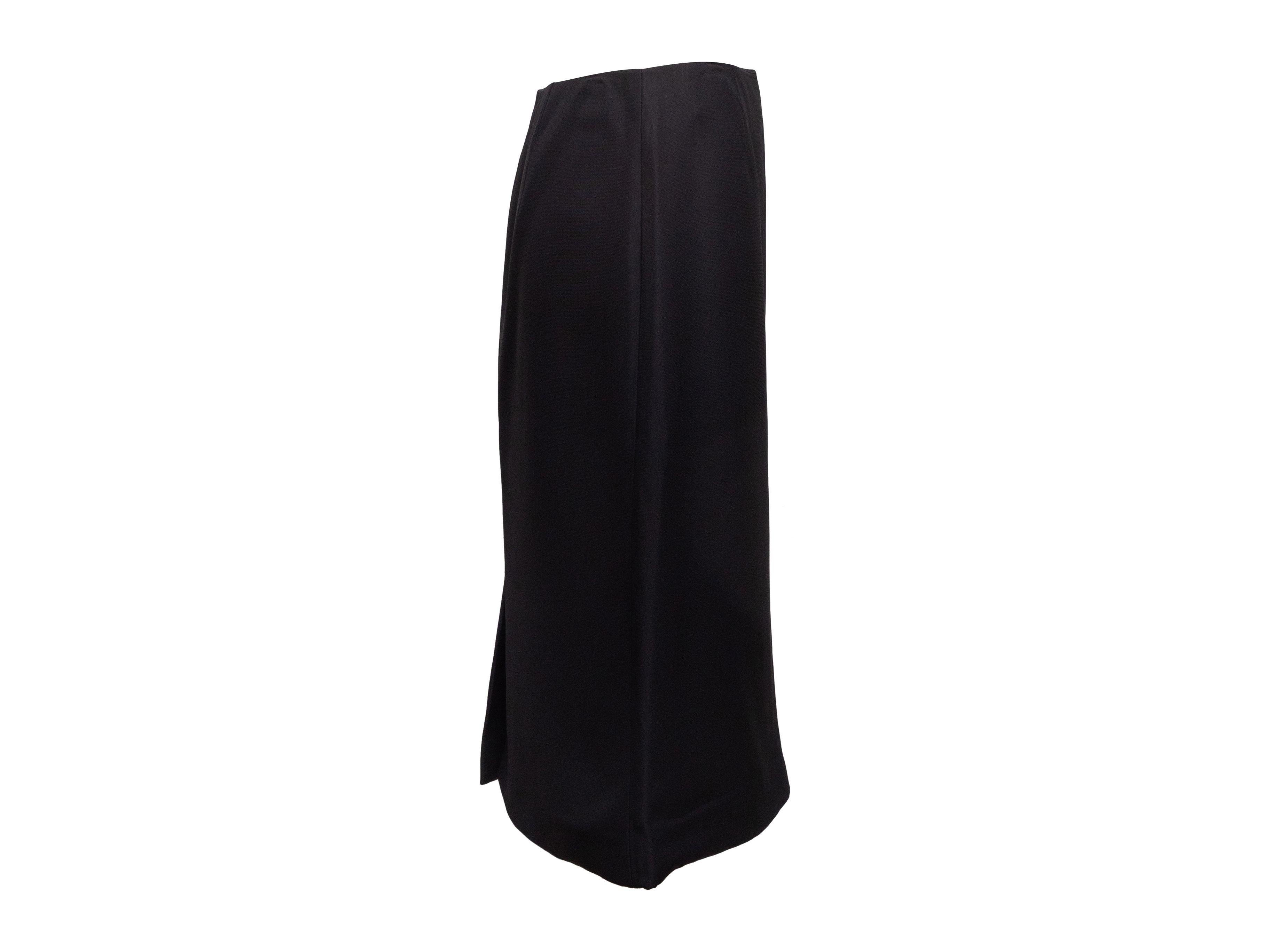 Prada Black Silk-Blend Pencil Skirt 1