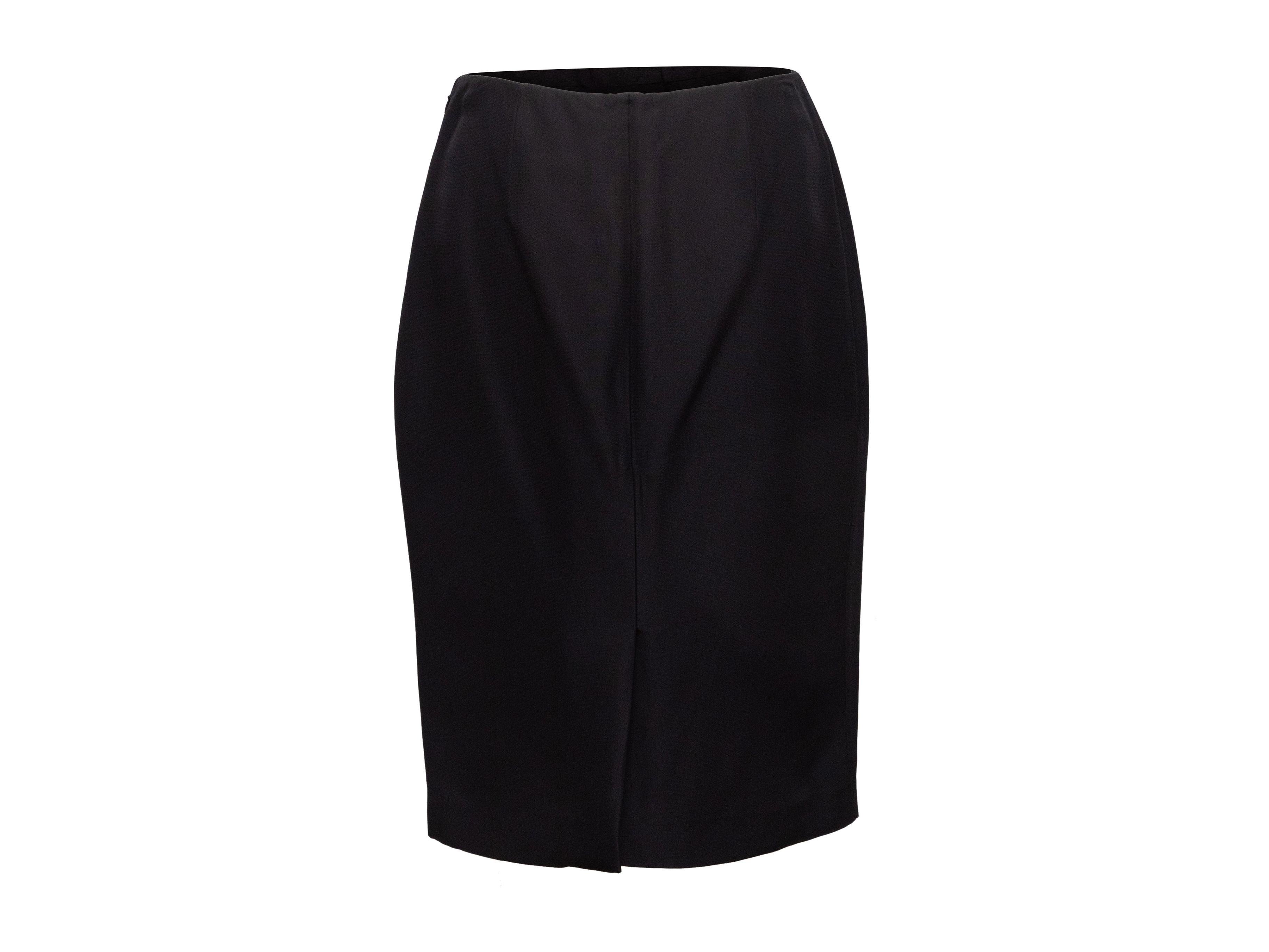 Prada Black Silk-Blend Pencil Skirt 2