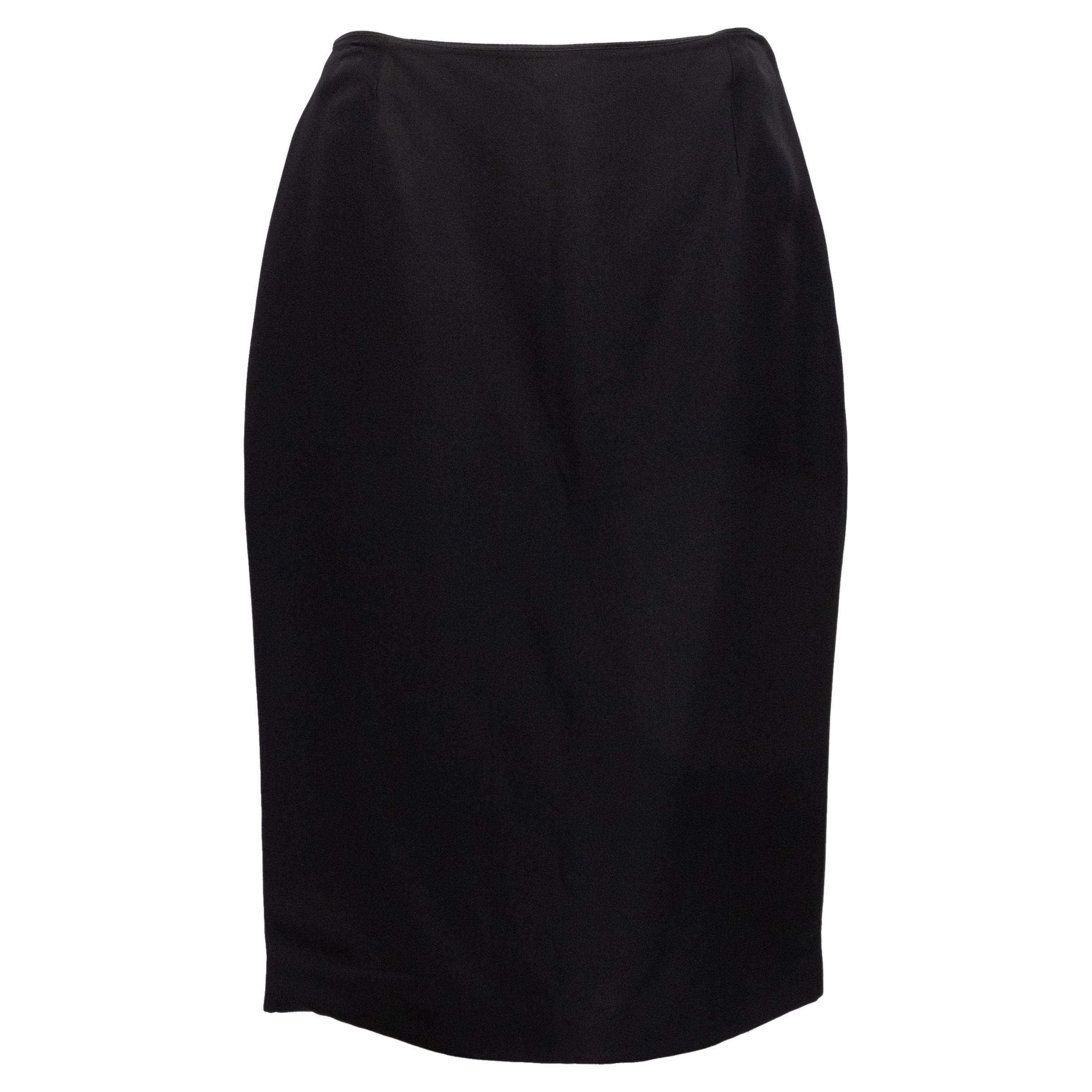 Prada Black Silk-Blend Pencil Skirt