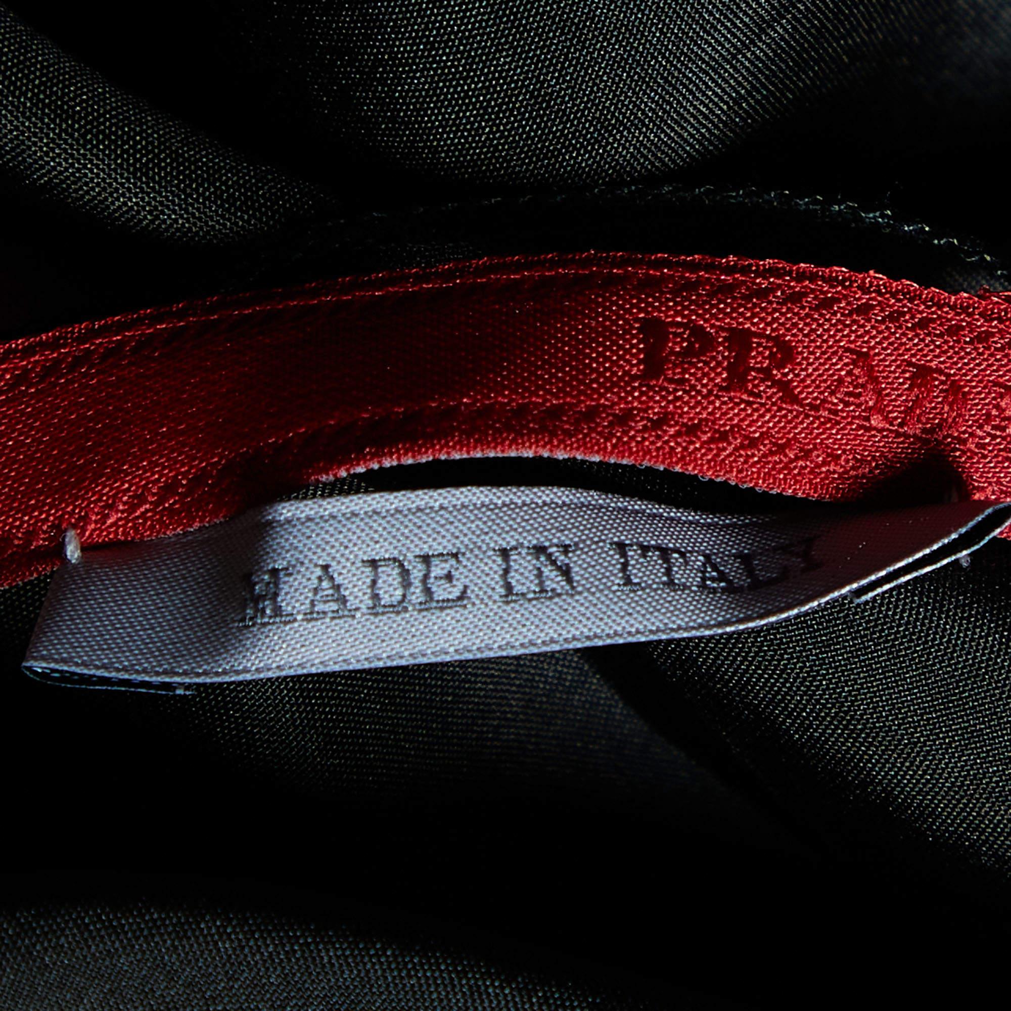 Prada Seda Negra Detalle Contraste Vestido Sobredimensionado M Negro