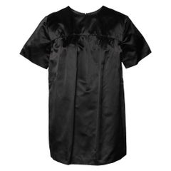 Prada - Top en soie noir avec détails froncés M