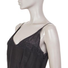 PRADA black silk LACE TRIMMED Spaghetti Strap Cocktail Dress 40