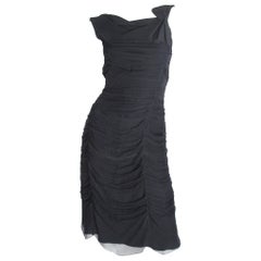 Prada Black Silk Pleated Dress, 1990s