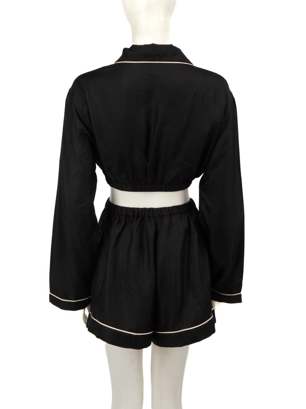 Prada Black Silk Pyjama Set Size XS In Good Condition In London, GB