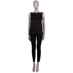 PRADA black silk RUCHED Tank Top Shirt 38 XS