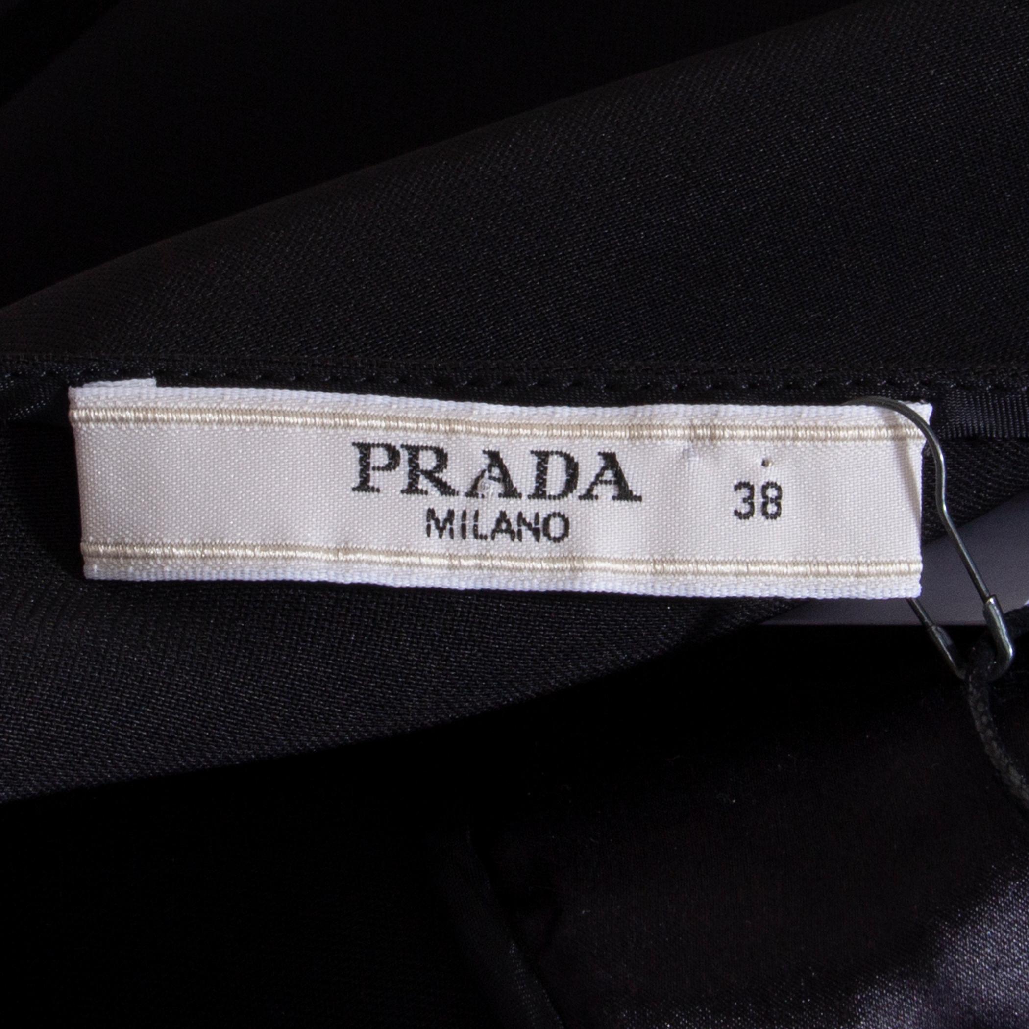 Black PRADA black silk RUCHED Tank Top Shirt 38 XS For Sale