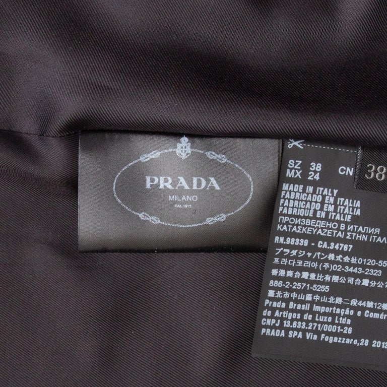 PRADA black silk TULLE CUFF BELTED Cocktail Dress 38 at 1stDibs
