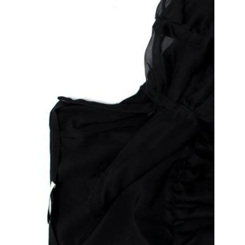Prada Black Silk Tulle Ruffled Skirt For Sale 1
