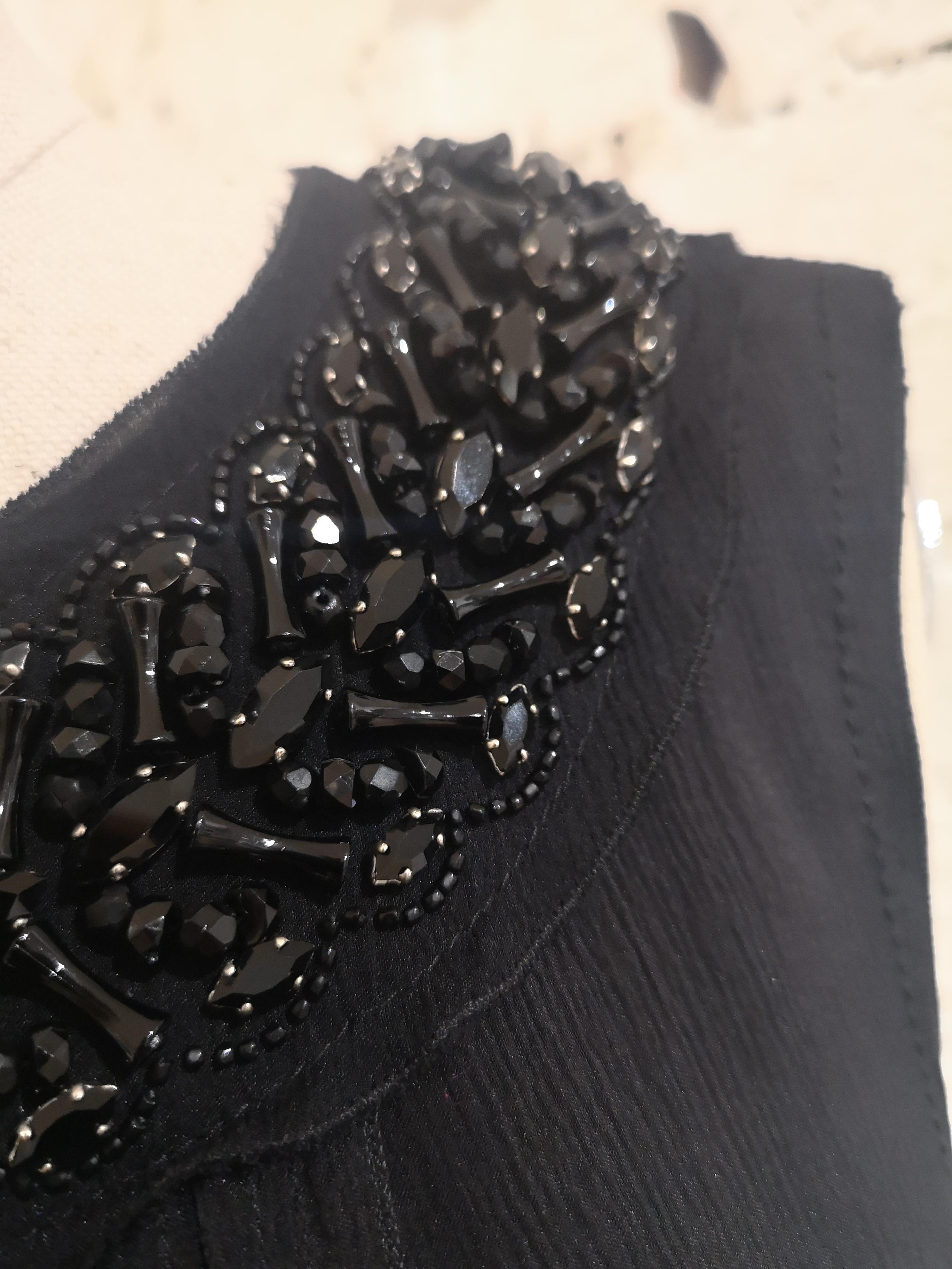 Prada Black silk with swarovsky stones Dress 6
