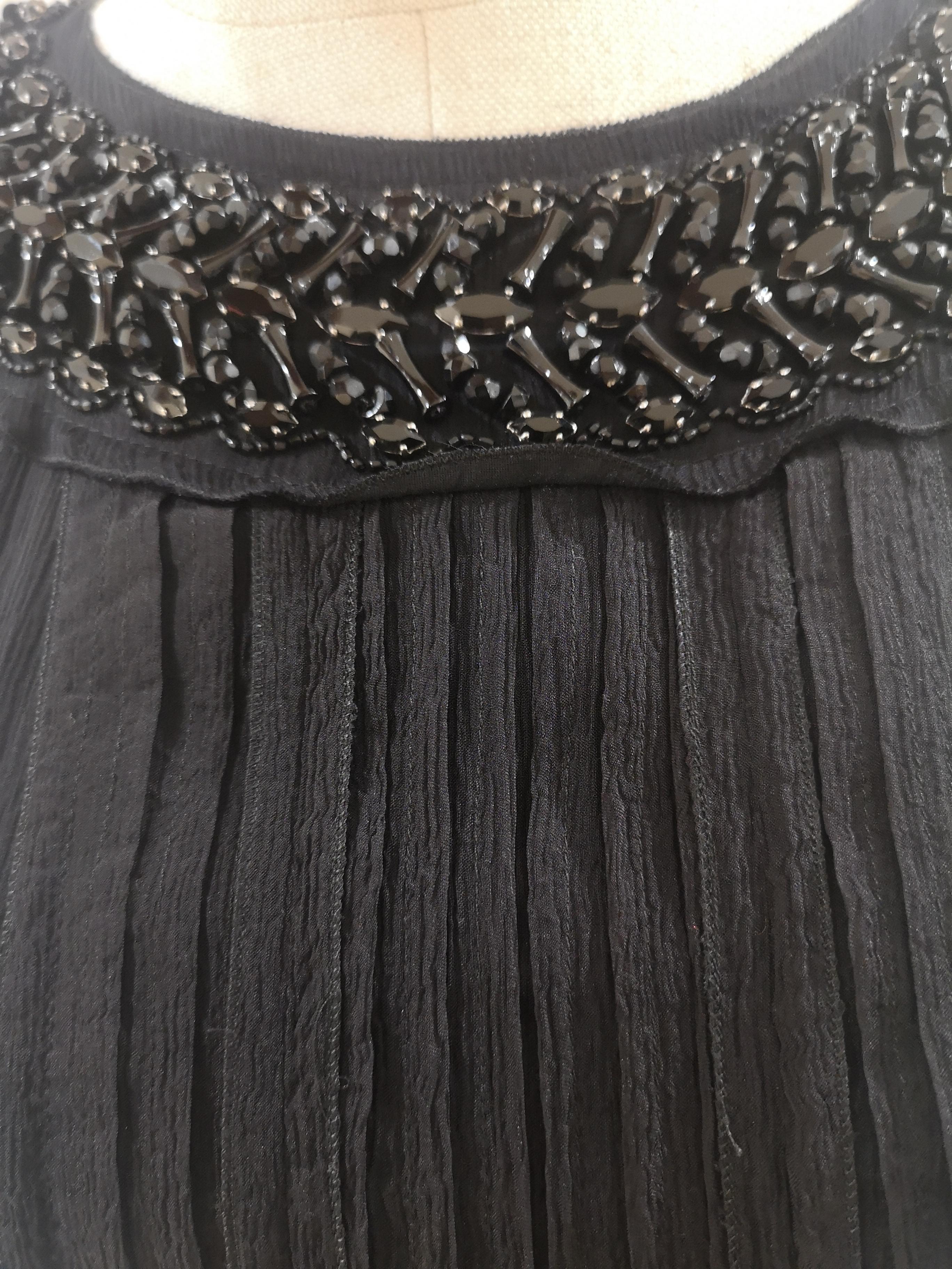 Prada Black silk with swarovsky stones Dress 7
