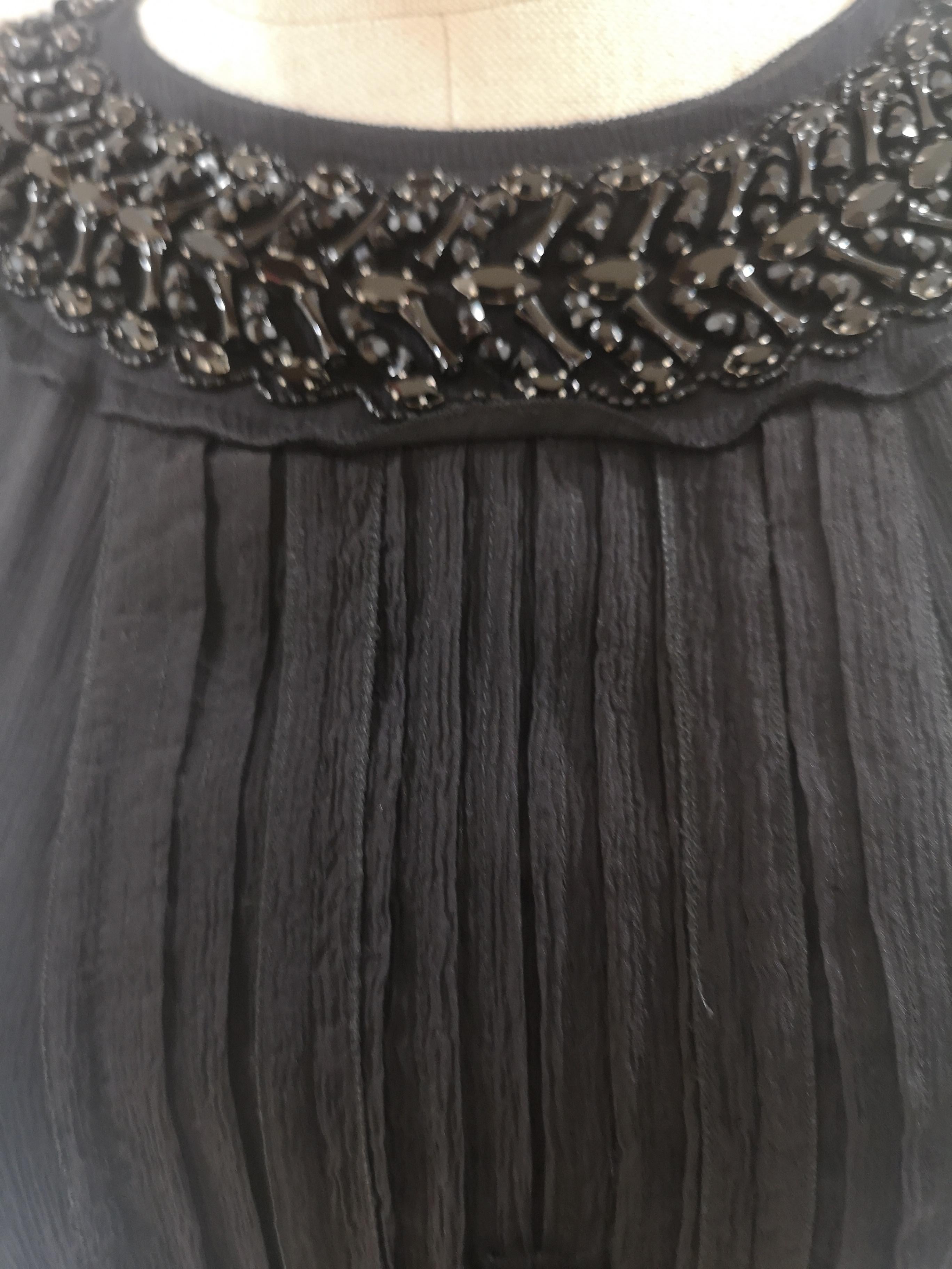 Prada Black silk with swarovsky stones Dress 8