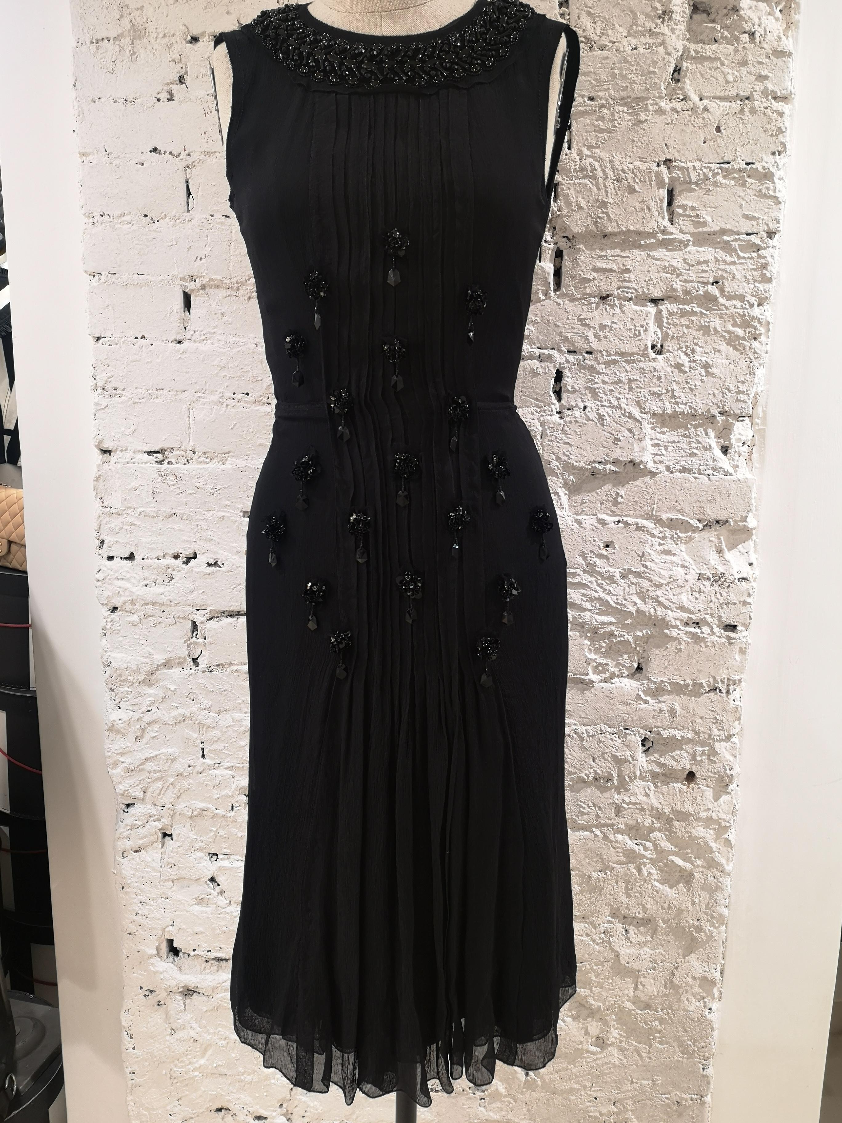 Prada Black silk with swarovsky stones Dress 11