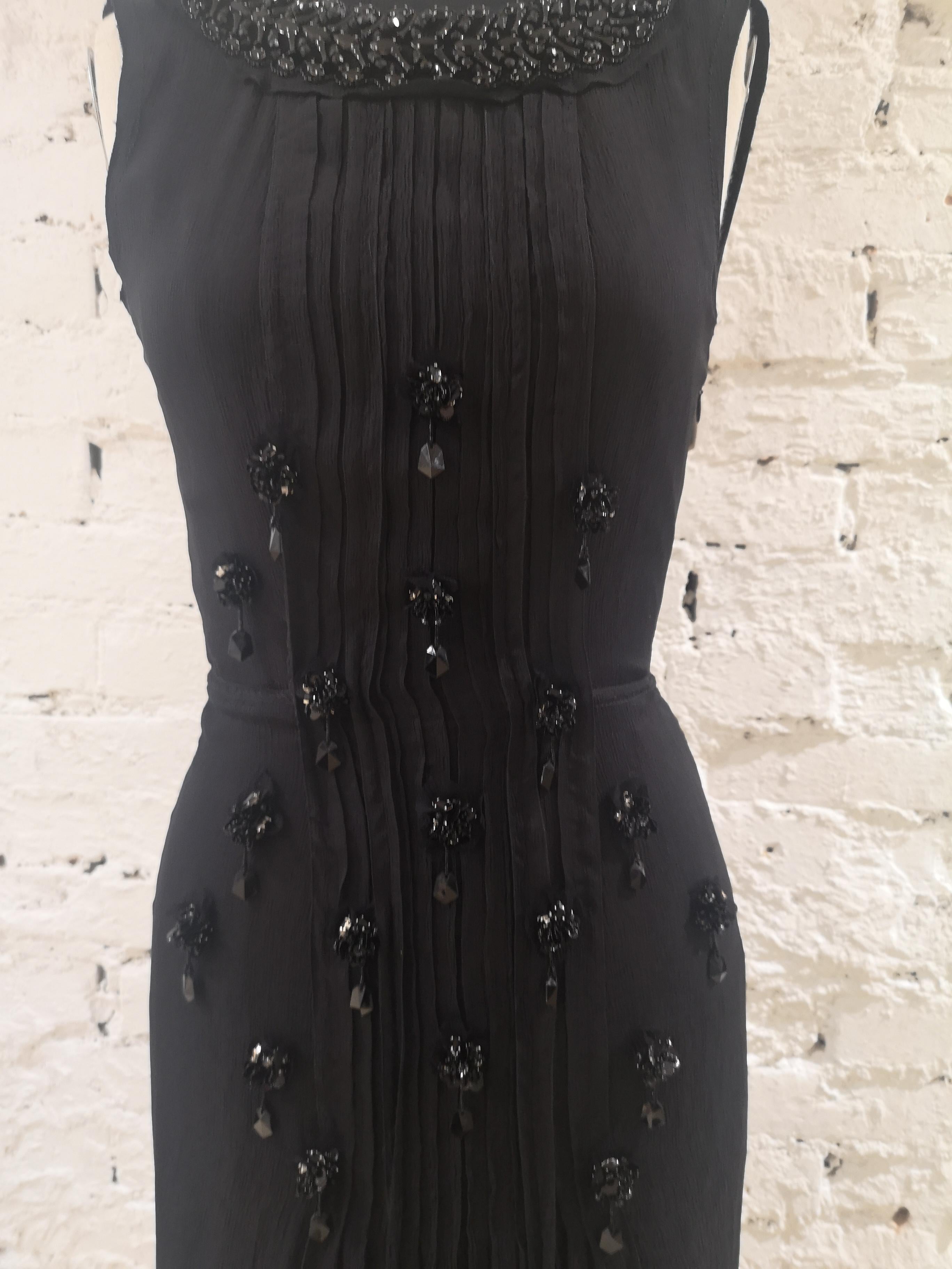 Prada Black silk with swarovsky stones Dress 13