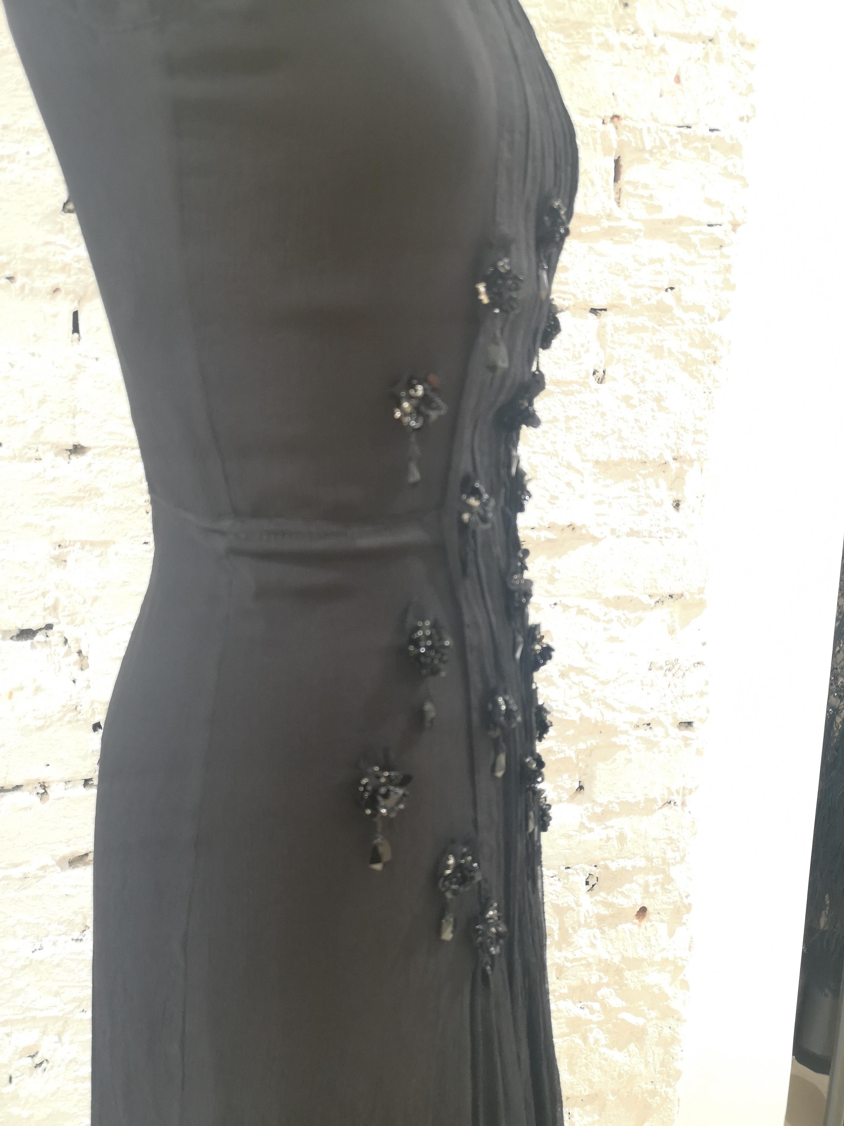 prada black silk dress
