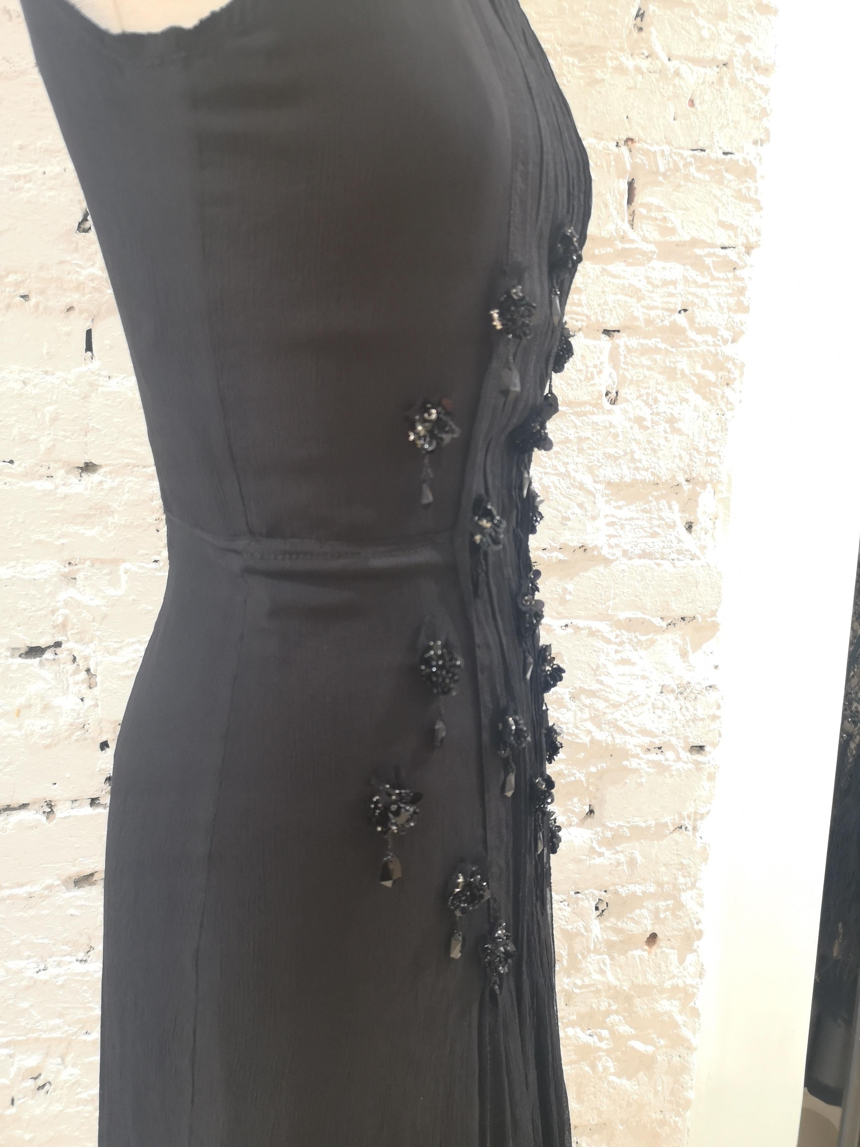 Women's Prada Black silk with swarovsky stones Dress