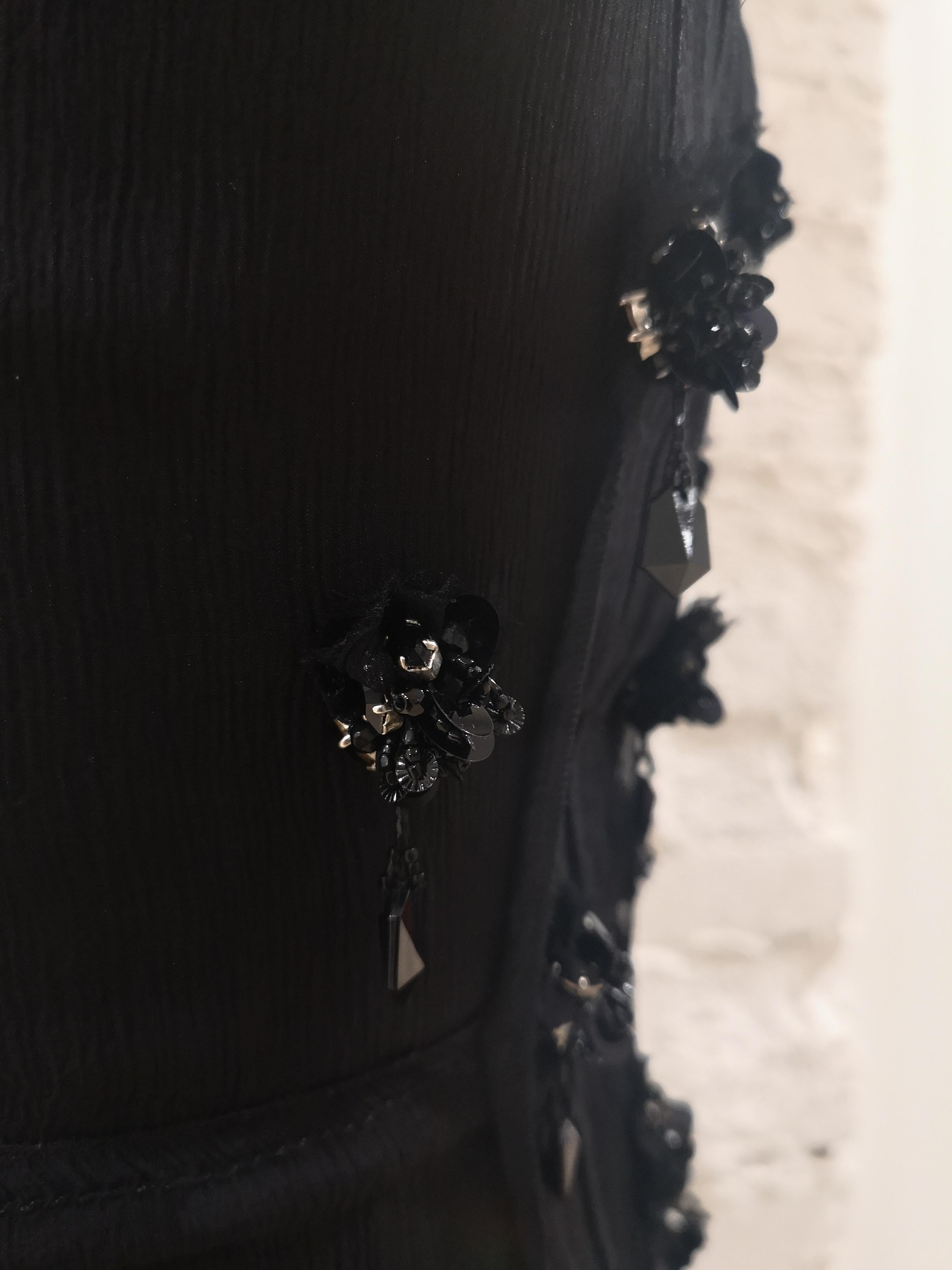 Prada Black silk with swarovsky stones Dress 2