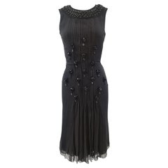 Vintage Prada Black silk with swarovsky stones Dress
