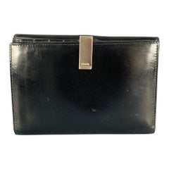PRADA Black Silver Leather Cardholder Wallet