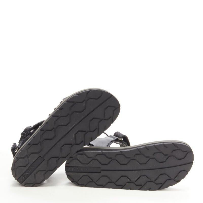 PRADA black silver punk stud embellished sports strap gladiator sandals EU36 For Sale 6