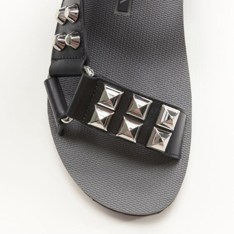 PRADA black silver punk stud embellished sports strap gladiator sandals EU36 For Sale 1