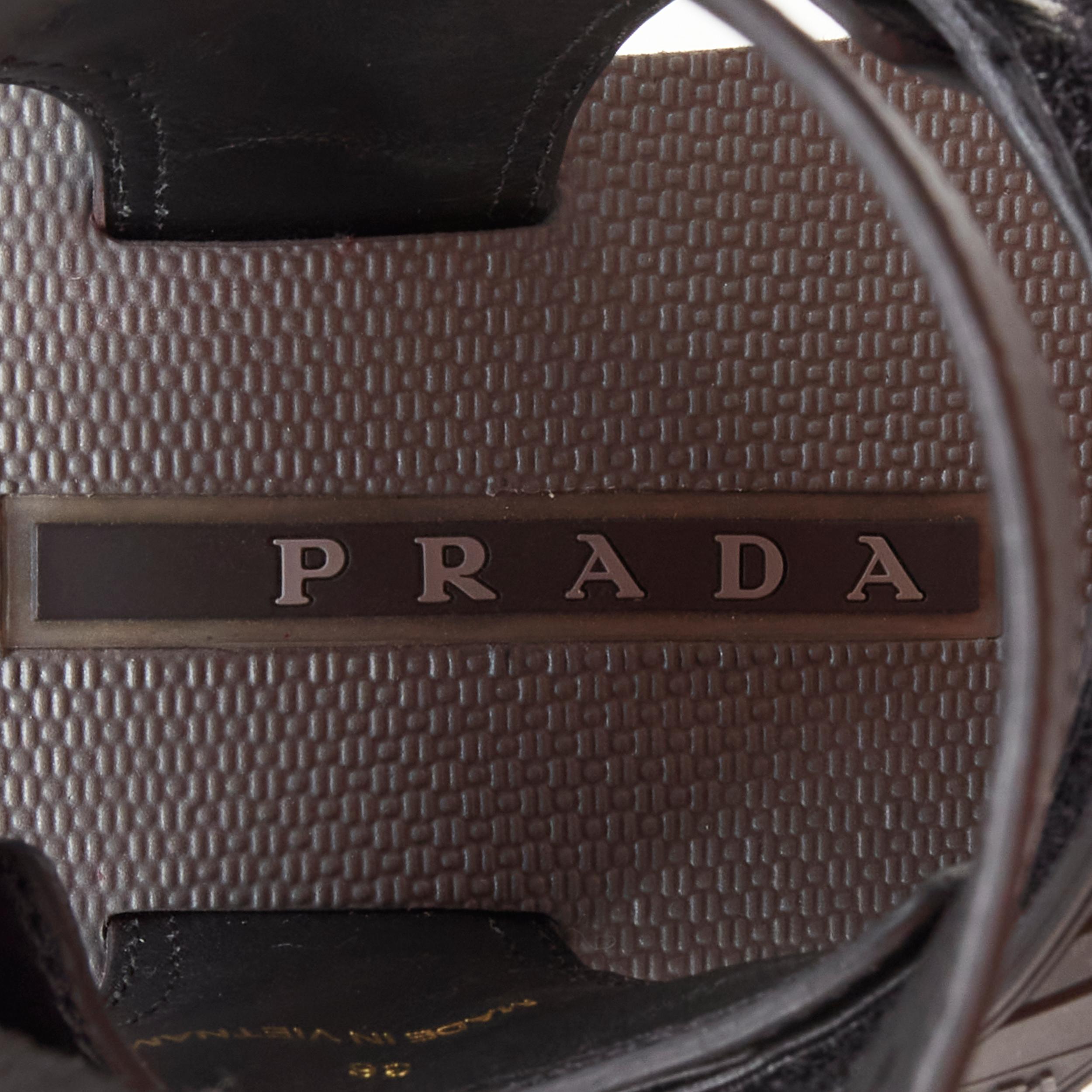 PRADA black silver punk stud embellished sports strap gladiator sandals EU36 For Sale 1