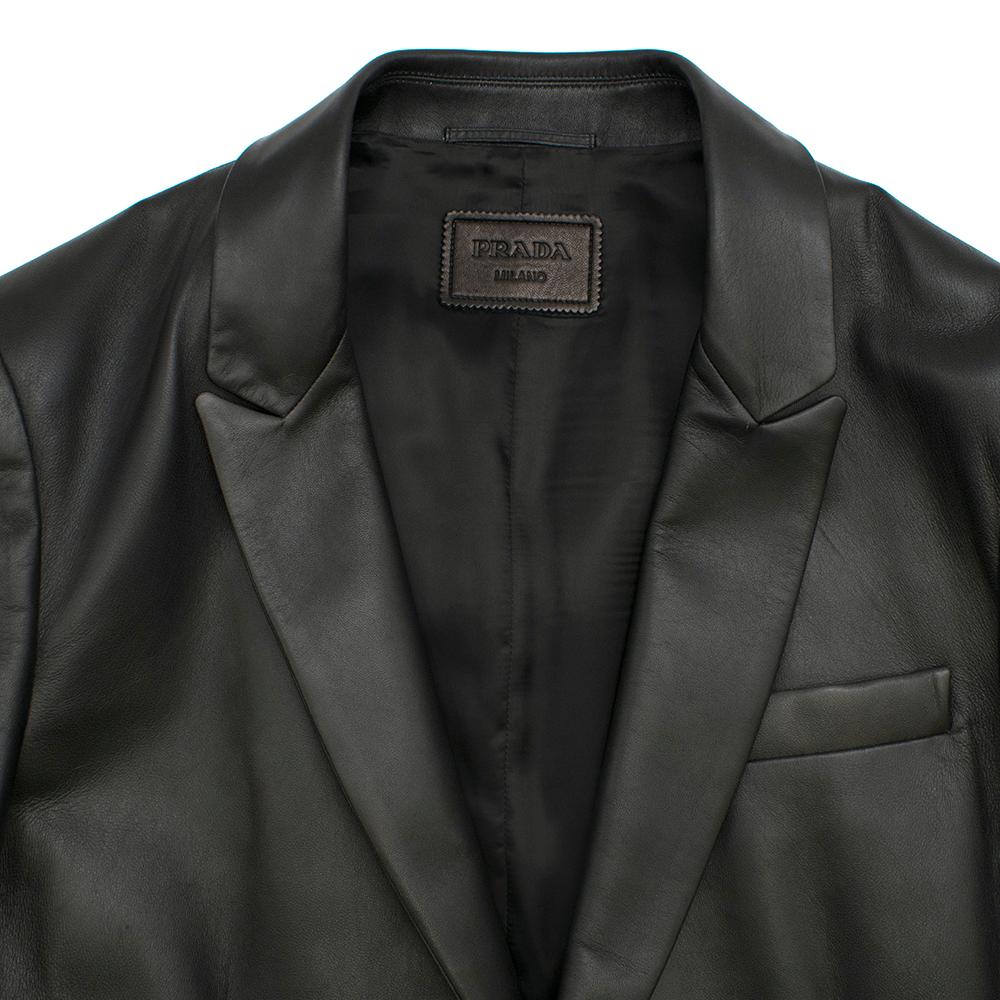 Prada black single-breasted 100% lamb skin Jacket	size 50 In Excellent Condition In London, GB