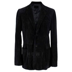 Prada black single-breasted suede jacket - Size M EU 48