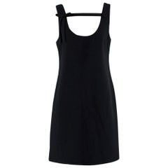 Schwarzes ärmelloses Prada-Minikleid mit Schleife