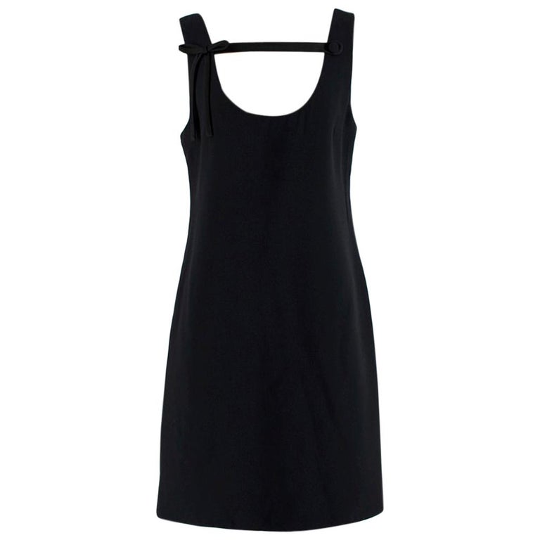 Prada Black Sleeveless Mini Dress with Bow For Sale at 1stDibs