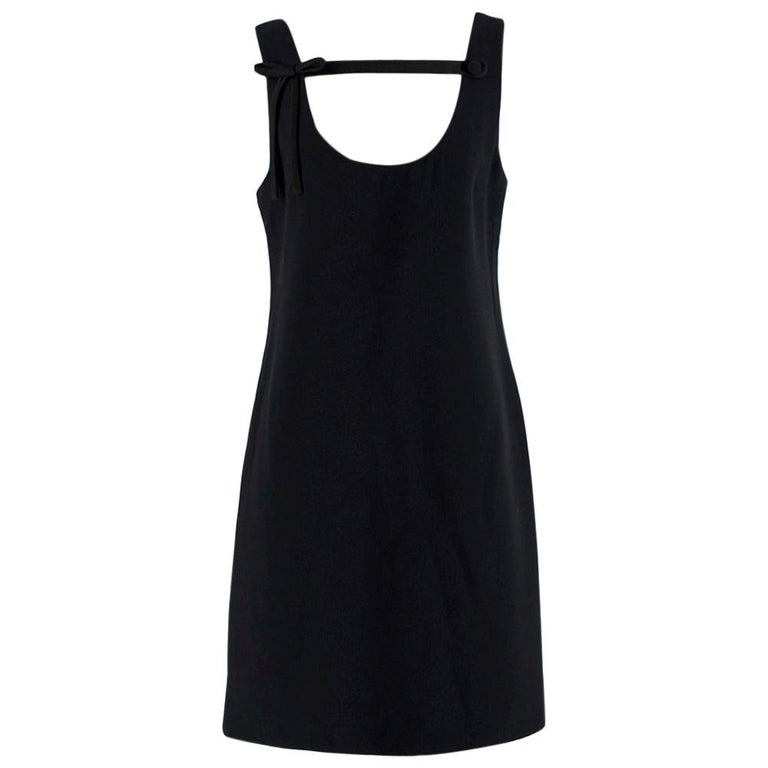 Prada Black Sleeveless Mini Dress with Bow - Size US 8 at 1stDibs