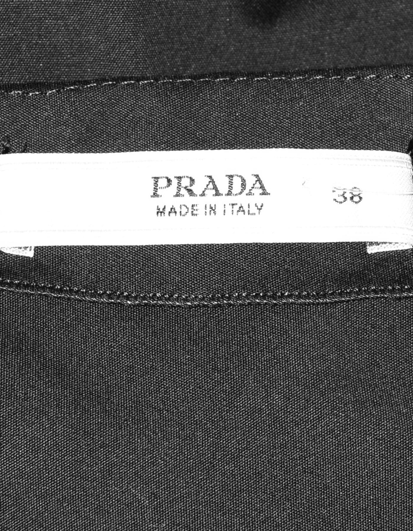 Prada Black Sleeveless Pleated Dress sz IT 38 In Excellent Condition In New York, NY