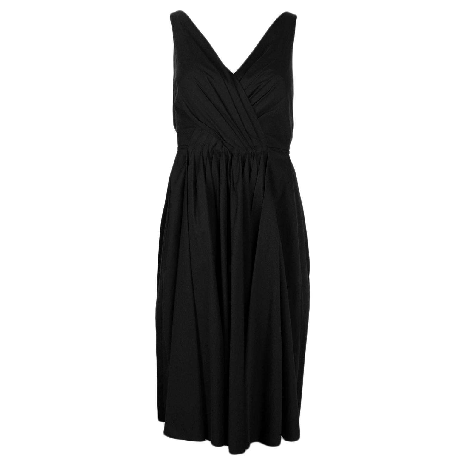 Prada Black Sleeveless Pleated Dress sz IT 38