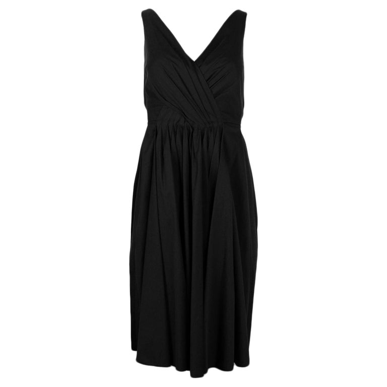 Prada Black Sleeveless Pleated Dress sz IT 38 For Sale at 1stDibs