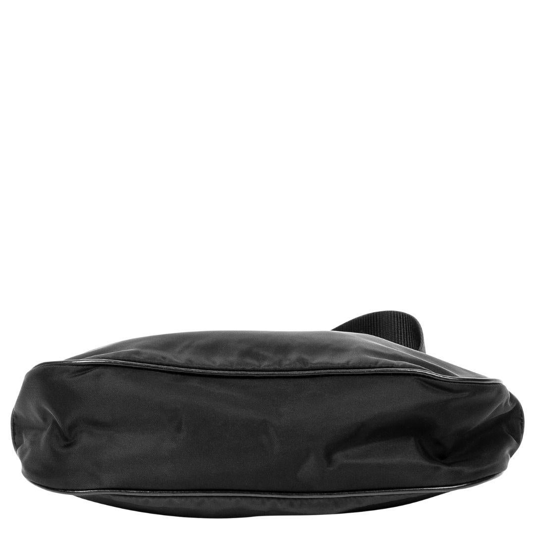 Women's or Men's Prada Black Small Belt Buckle Hobo Bag For Sale