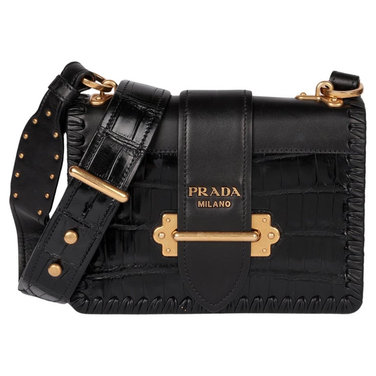 Prada Leder Prada Tasche Kalbsleder Schwarz Mini Bag Aus Saffiano