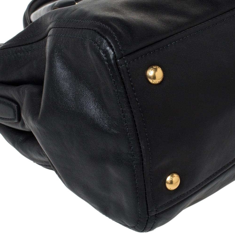Prada Black Soft Calf Leather Double Zip Tote 2