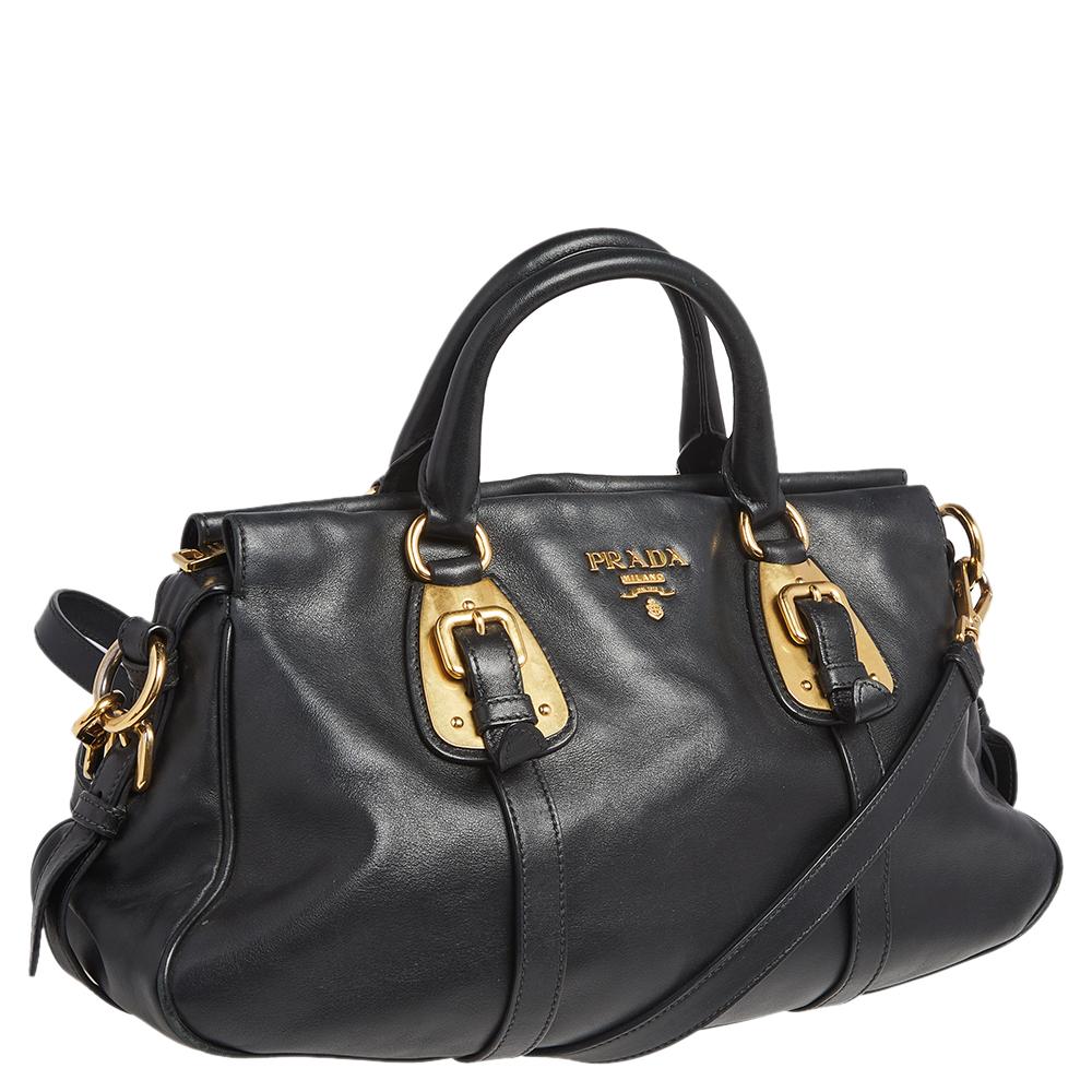 Prada Black Soft Calf Leather Satchel 5