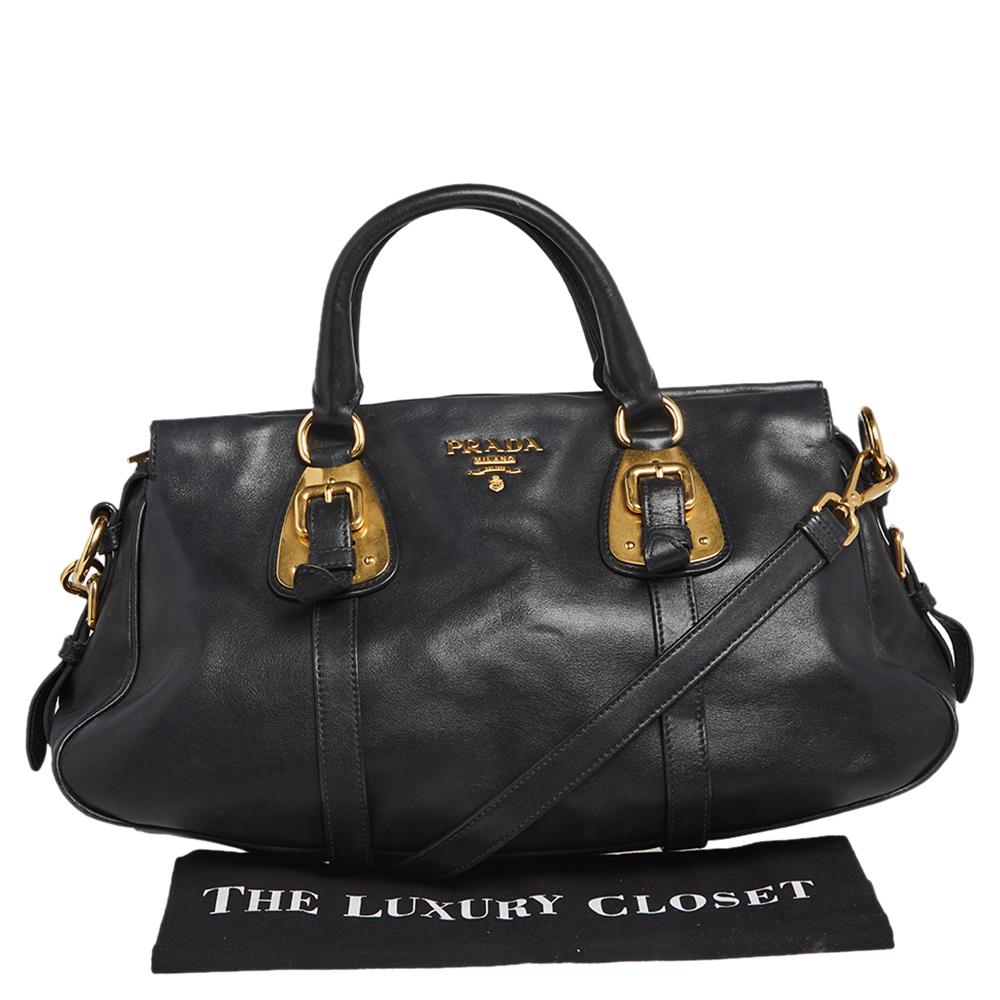 Prada Black Soft Calf Leather Satchel 2