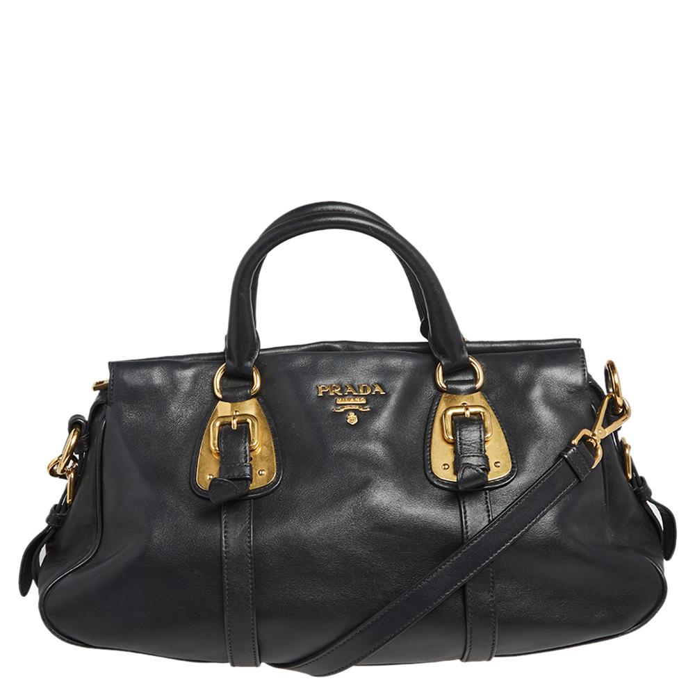 Prada Black Soft Calf Leather Satchel 3