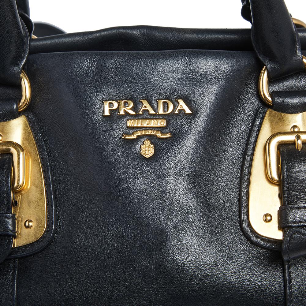 Prada Black Soft Calf Leather Satchel 4