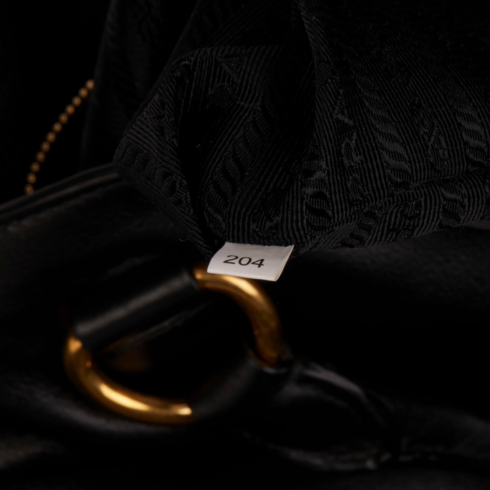 PRADA Black Soft Calf Leather Tote Bag 2
