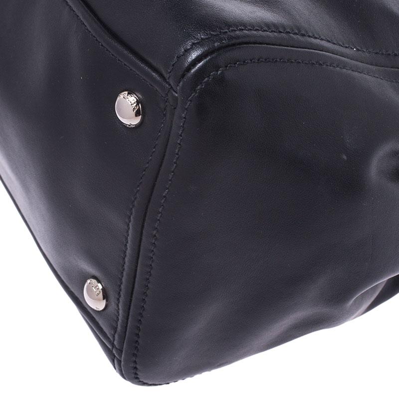 Prada Black Soft Leather Double Zip Tote 1