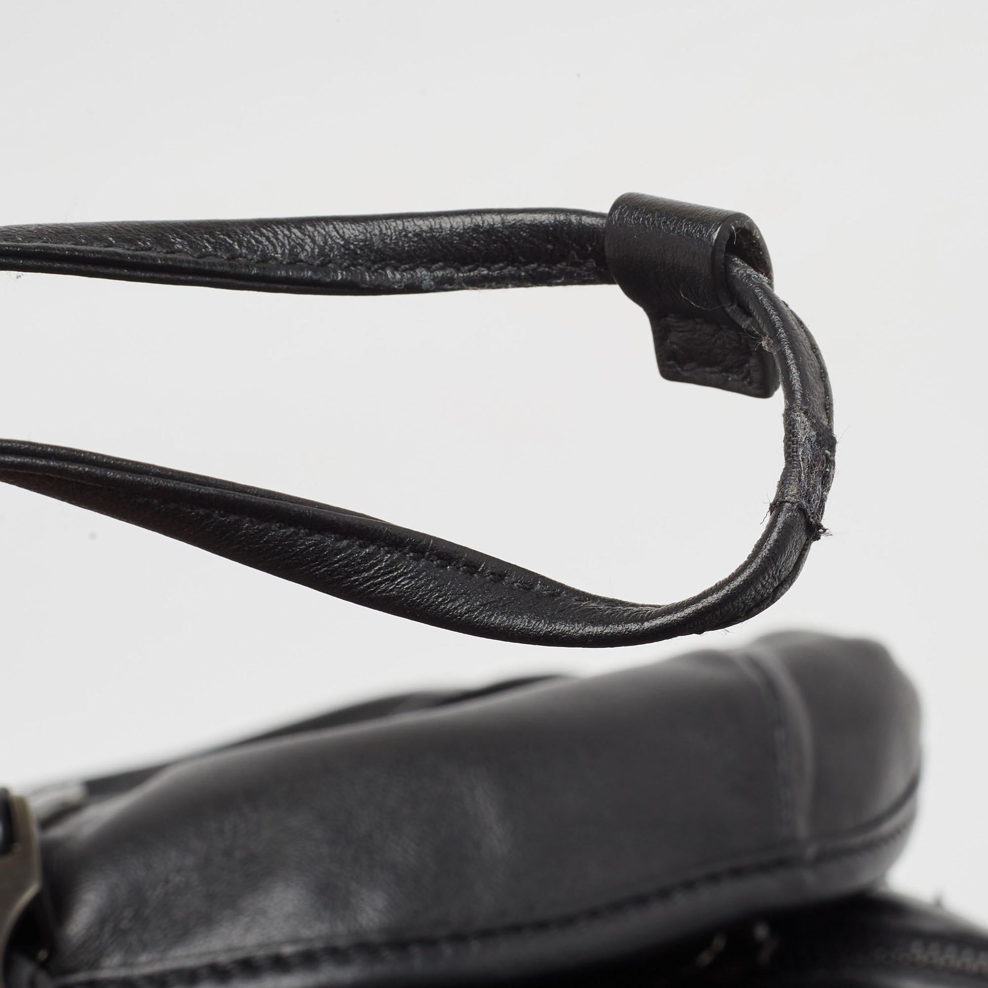 Prada Black Soft Leather Drawstring Backpack 7