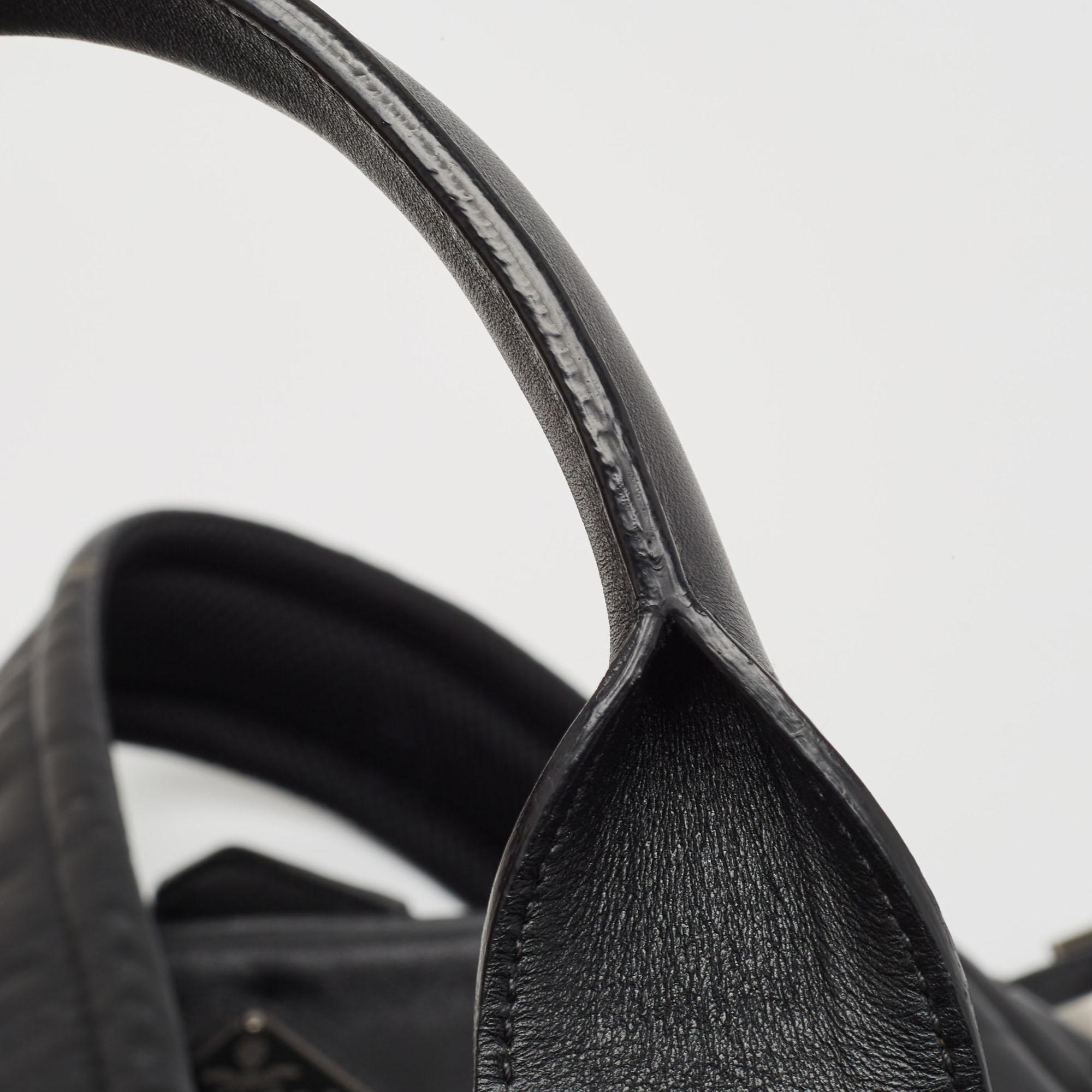 Men's Prada Black Soft Leather Drawstring Backpack