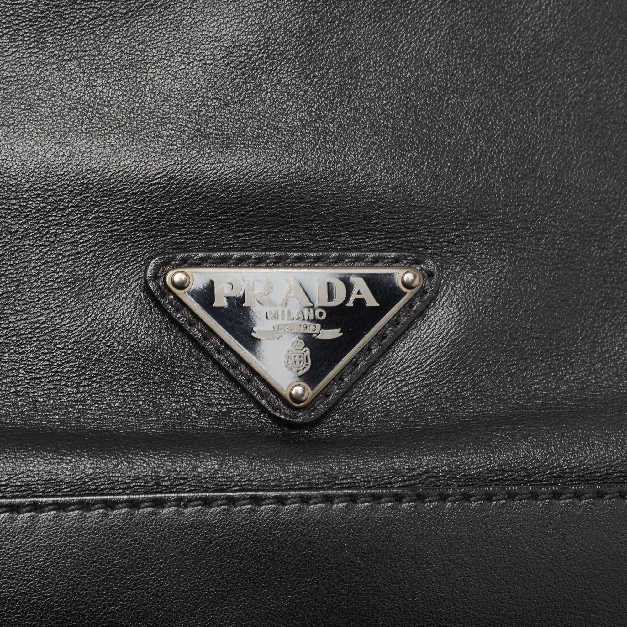 Prada Black Soft Leather Drawstring Backpack For Sale 2
