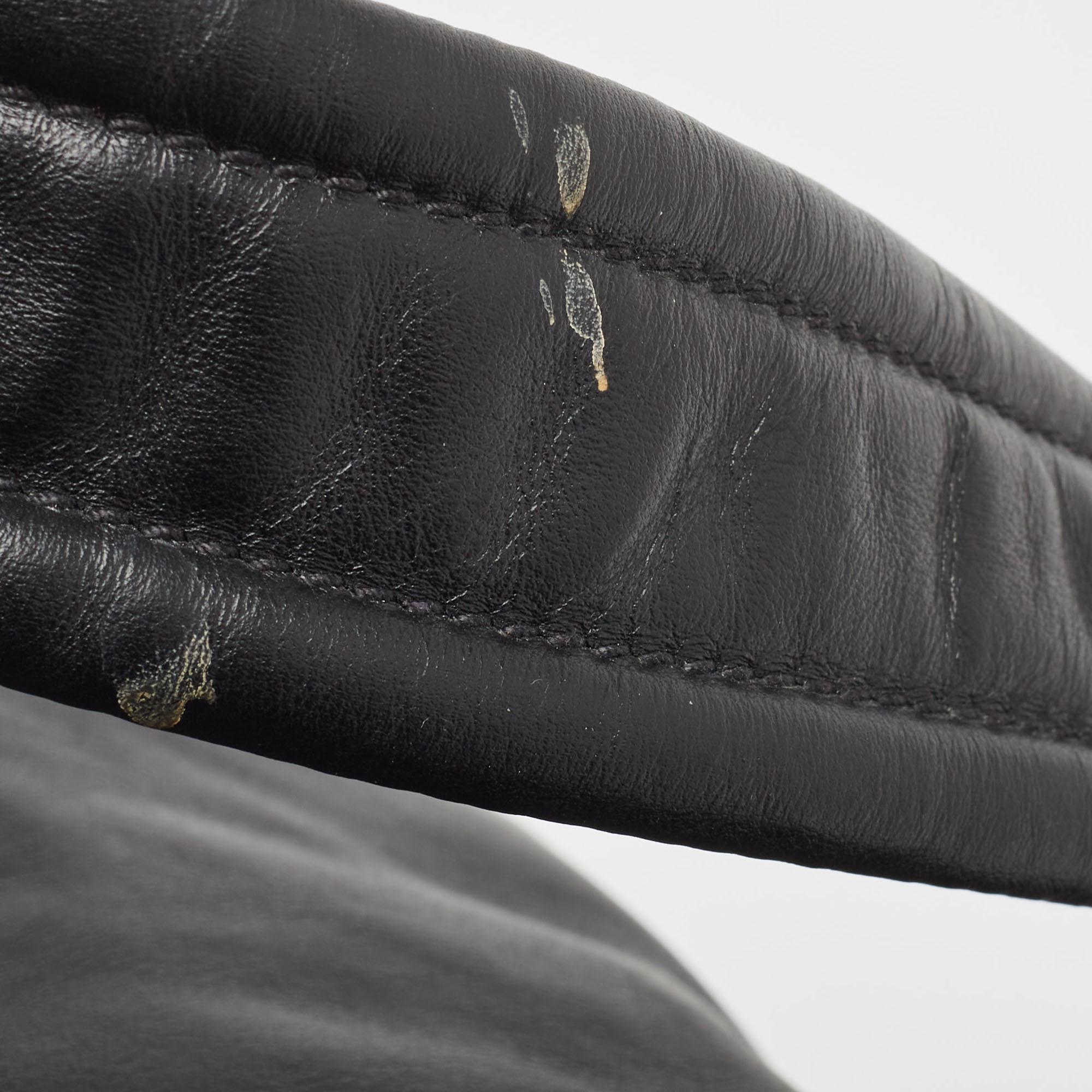 Prada Black Soft Leather Drawstring Backpack For Sale 4
