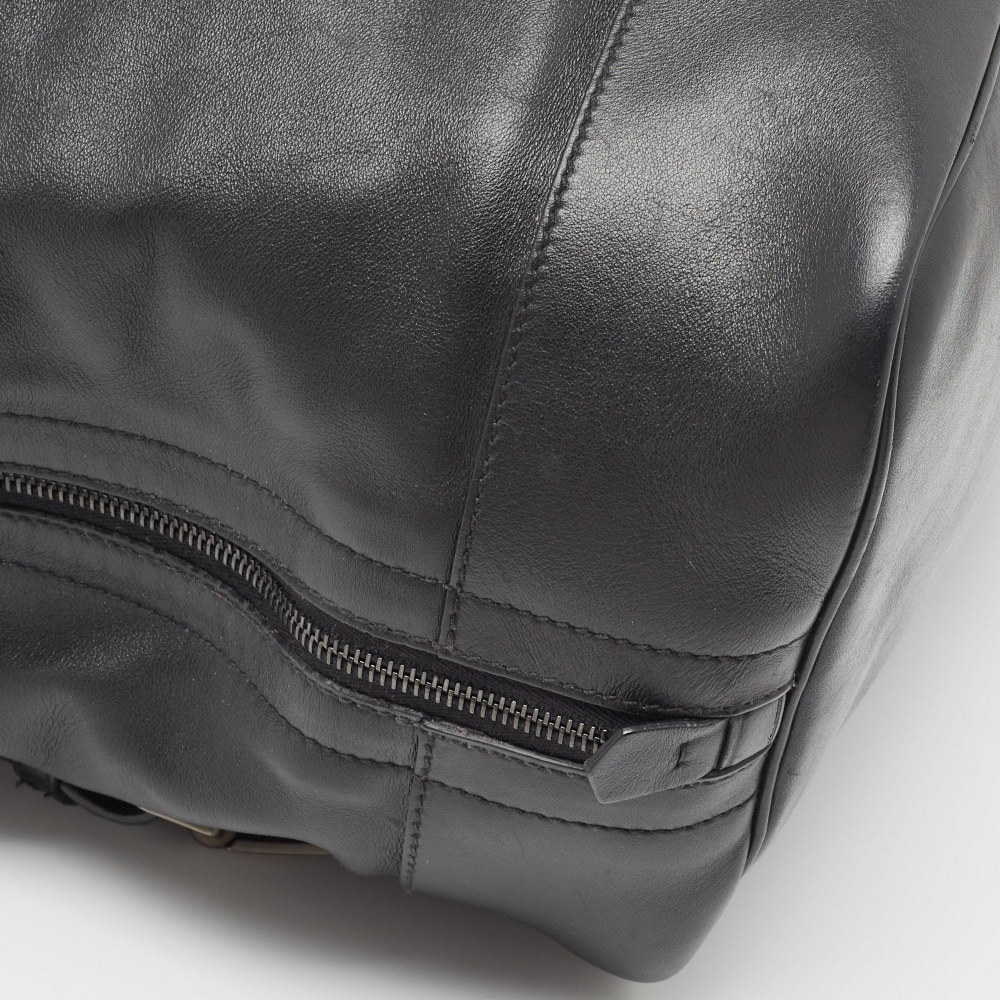Prada Black Soft Leather Drawstring Backpack 4