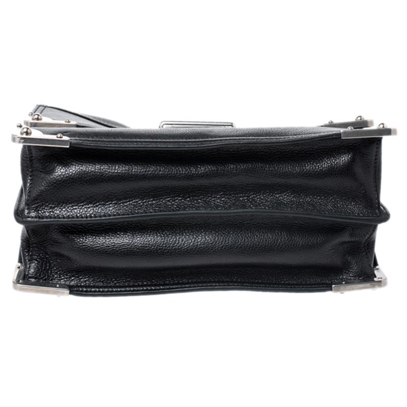 Prada Black Soft Leather Large Cahier Top Handle Bag 1