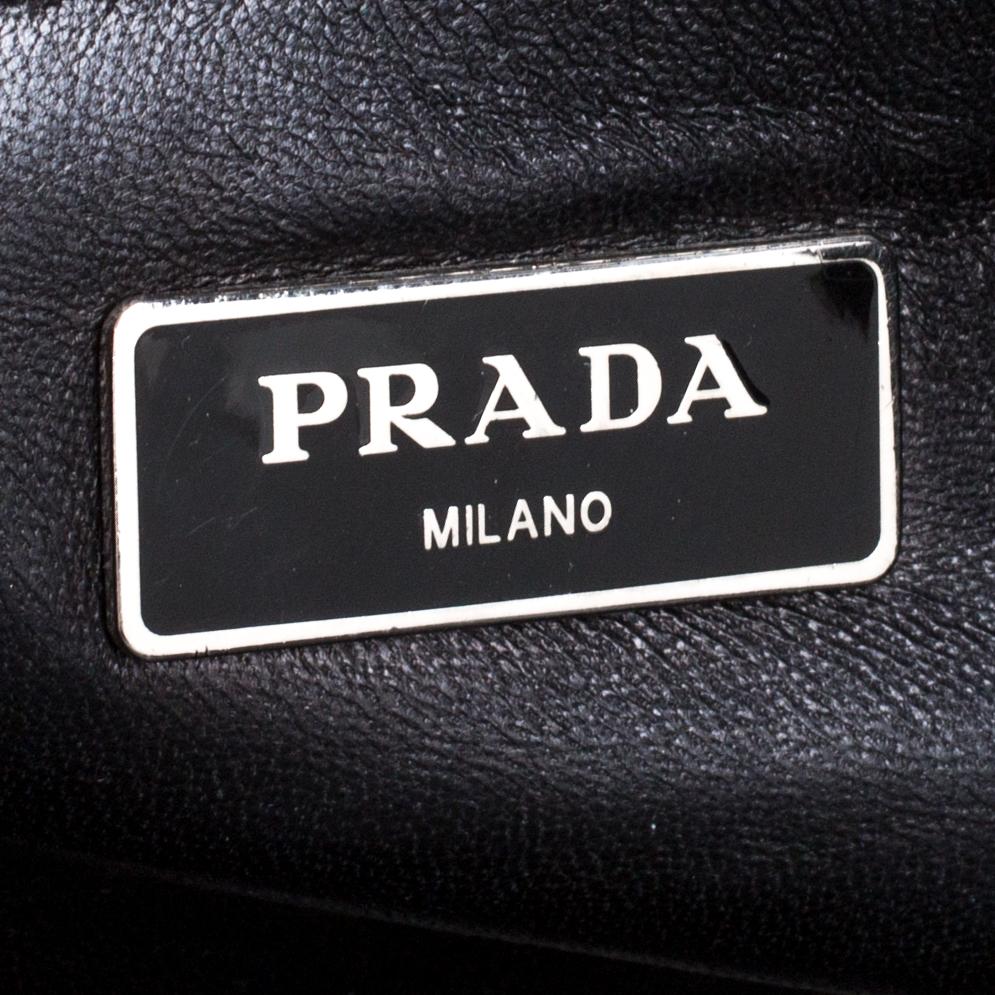 Prada Black Soft Leather Medium Twin Pocket Tote 4